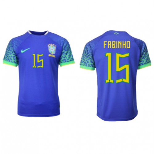 Brasilien Fabinho #15 Udebanetrøje VM 2022 Kort ærmer